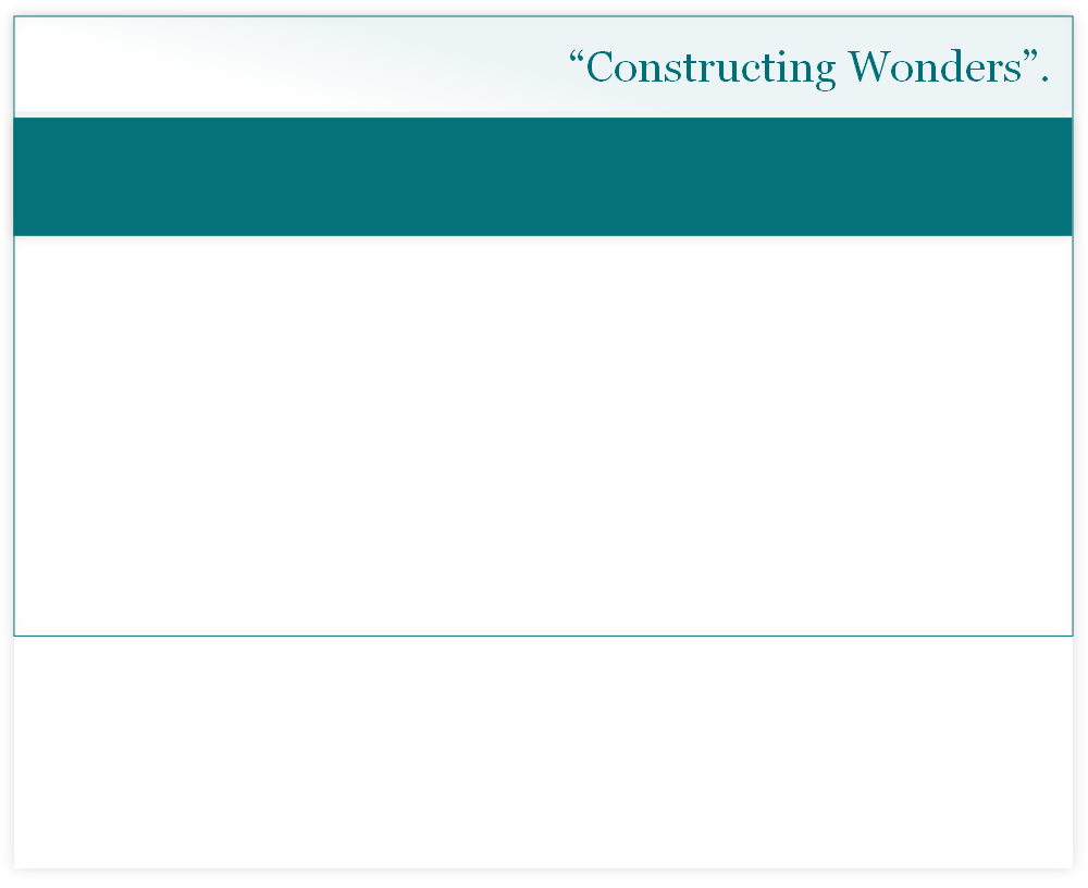 “Constructing Wonders”.